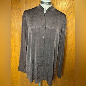 Chico's Metallic Brown Knit blouse. Chico size 2 = large/22